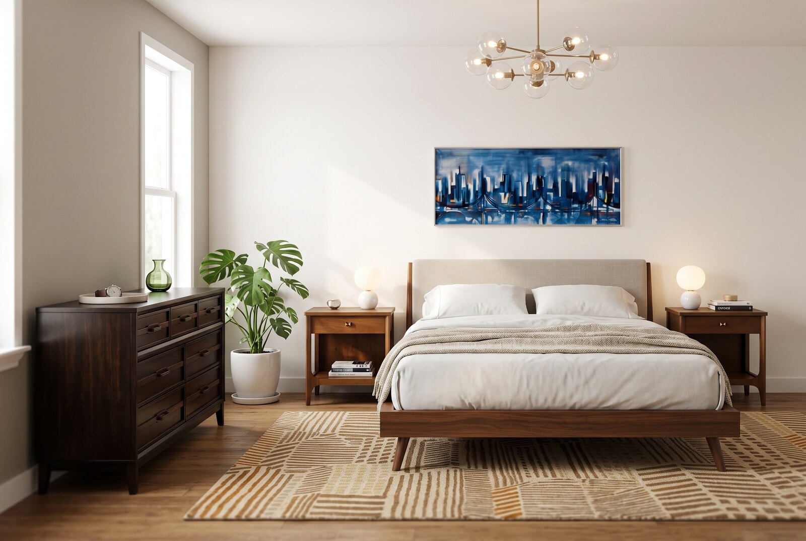 Staged bedroom