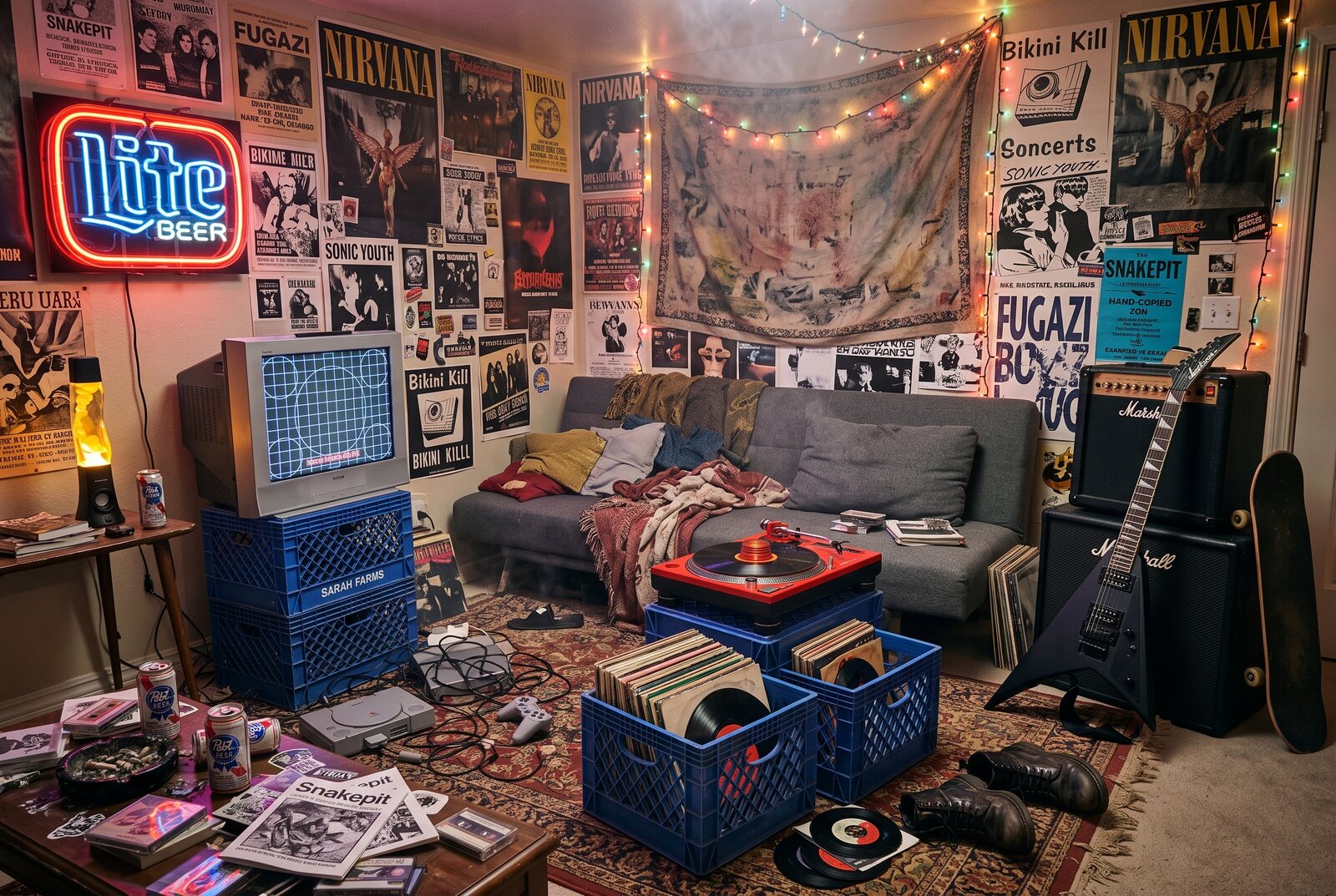 90s punk apartment